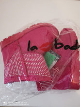 Load image into Gallery viewer, New Kiddies Pink ankle length diamante boots
